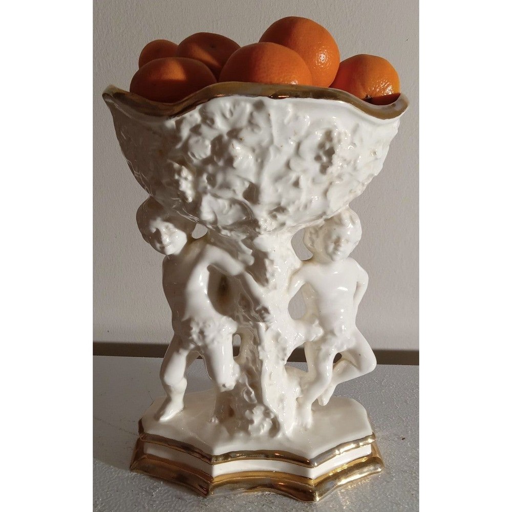 Vintage Lundy's Ceramic Pedestal Fruit Boul,Candy Dish,Planter